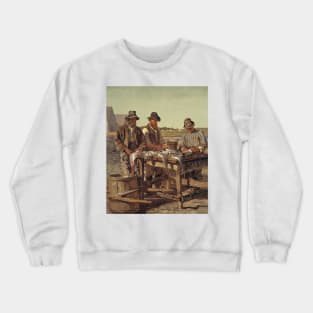 Cleaning Fish by John George Brown Crewneck Sweatshirt